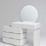 Tocador blanco con diseño ondulado