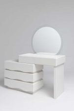 Tocador blanco con diseño ondulado