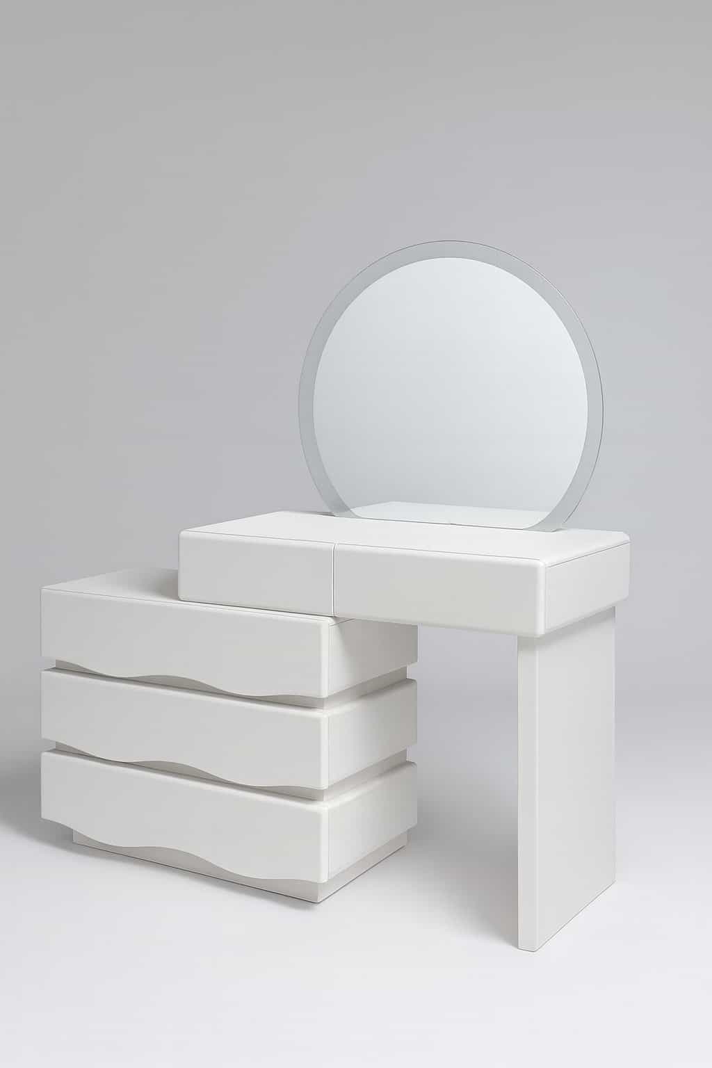 473b071f-6684-434a-a905-b7b70654b246 Tocador blanco con diseño ondulado - Imagen 1