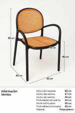 Silla estilo Rattan con reposabrazos - Imagen 2