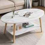 Mesa ovalada estilo mármol