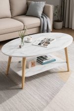 Mesa ovalada estilo mármol