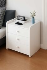 Mesita de noche blanca