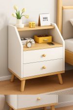 Mesa de noche con estantes