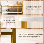 Mesa de centro de Tres Niveles con Patas Doradas - Imagen 3