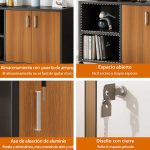 Gabinete Bajo con Puertas de Madera y Ruedas - Imagen 2