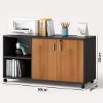 Gabinete Bajo con Puertas de Madera y Ruedas - Imagen 4