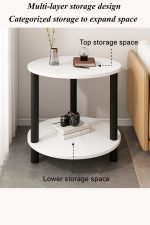 Mesa Auxiliar Redonda de Dos Niveles - Imagen 3