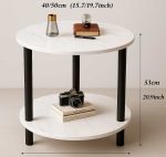 Mesa Auxiliar Redonda de Dos Niveles - Imagen 2