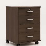 Archivador Móvil de Cuatro Gavetas con Cerradura