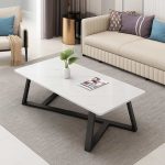 Mesa de centro con efecto mármol vanguardista