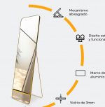 Espejo Dorado Piso - Imagen 5