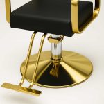 Silla de Barbería con Base Hidráulica Dorada - Imagen 2