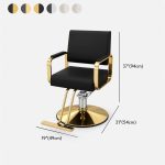 Silla de Barbería con Base Hidráulica Dorada - Imagen 3
