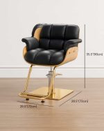 Silla de Estética Acolchada con Base Hidráulica Dorada - Imagen 6