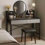 Tocador Moderno con Espejo Redondo