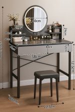 Tocador Moderno con Espejo Redondo - Imagen 2