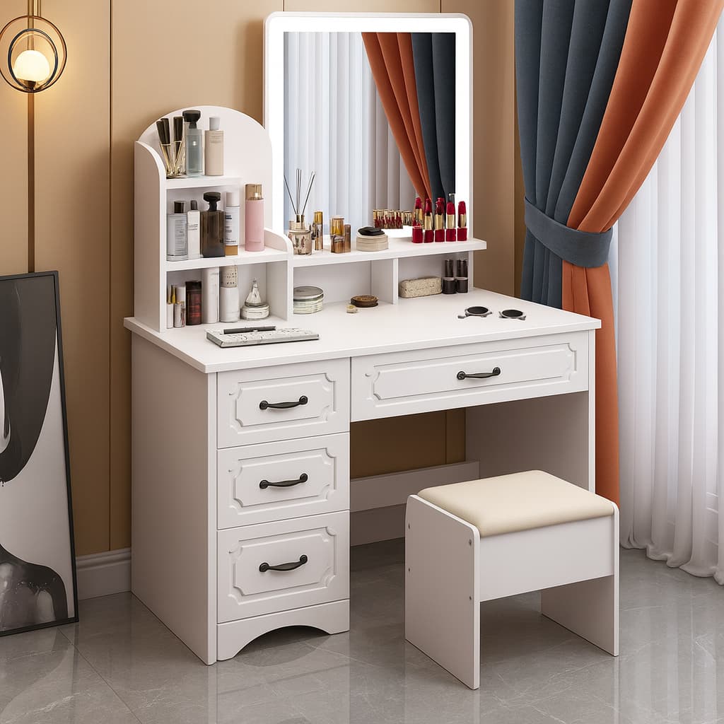 KA1431 FRONTAL Tocador Clásico con Espejo - Imagen 1