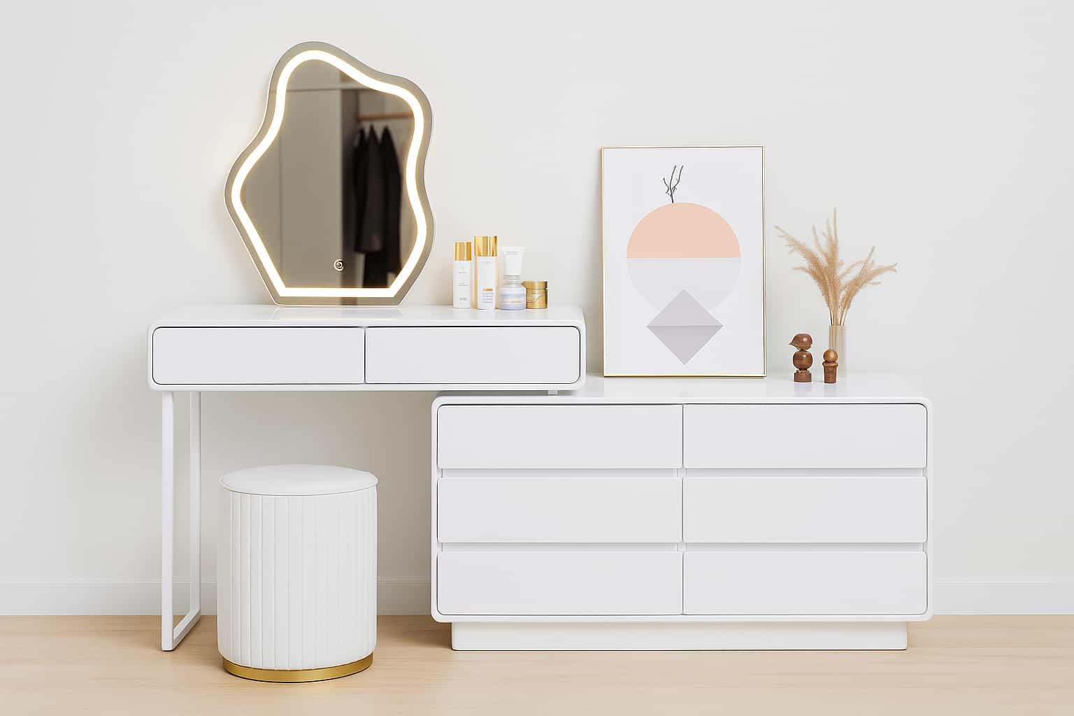 KA3099 FRONTAL Tocado minimalista con espejo asimétrico - Imagen 1