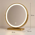 Tocador Dorado con Blanco y espejo redondo - Imagen 3