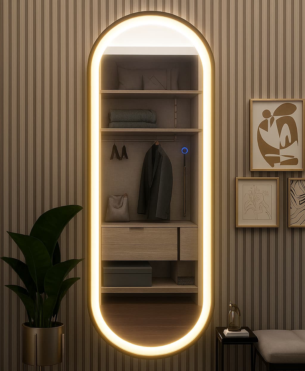 KA3176 FRONTAL Espejo LED Semi-Ovalado - Imagen 1