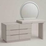 Tocador moderno con espejo semicircular