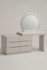 Tocador moderno con espejo semicircular